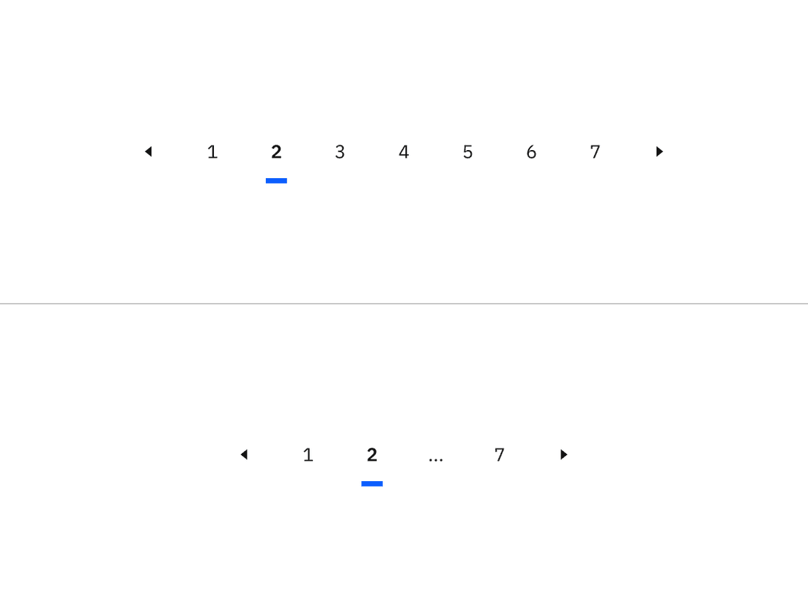 Pagination nav variant responsive behavior in large versus small breakpoints